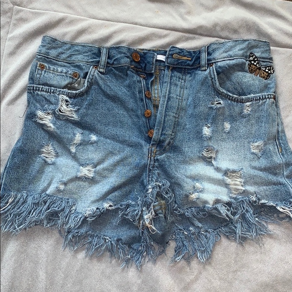 High waist denim shorts